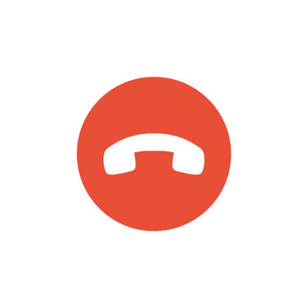 Decline phone call button on white background
