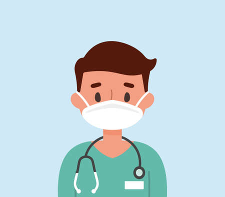 Male doctor wearing a maskのイラスト素材