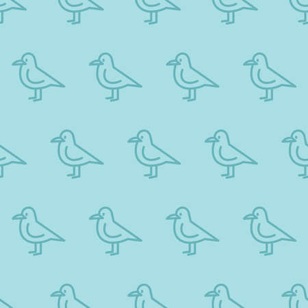 Blue seamless pattern with seagullsのイラスト素材