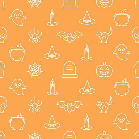 Seamless pattern with Halloween iconsのイラスト素材