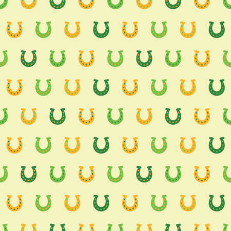 Seamless pattern with yellow and green horseshoesのイラスト素材