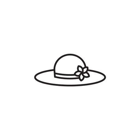 Hat icon vector on white backgroundのイラスト素材