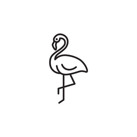 Flamingo icon vector on white backgroundのイラスト素材