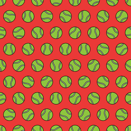 Red seamless pattern with tennis ballsのイラスト素材