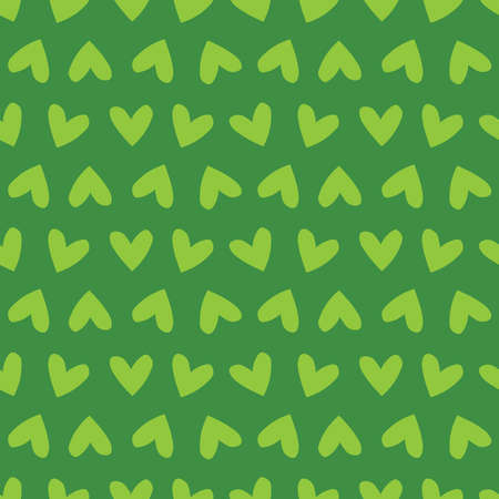 Green seamless pattern with heartsのイラスト素材