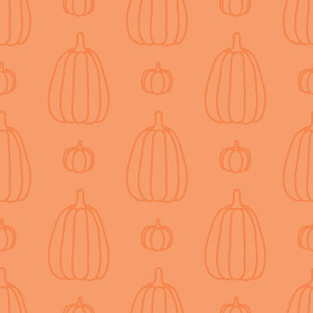Seamless pattern with hand drawn pumpkinsのイラスト素材