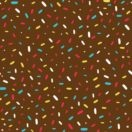 Seamless pattern with donut glaze and sprinklesのイラスト素材