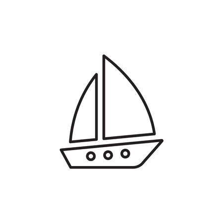 Sailboat icon vector on white backgroundのイラスト素材