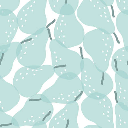 Seamless pattern with blue pears