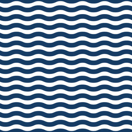 Blue and white waves seamless patternのイラスト素材