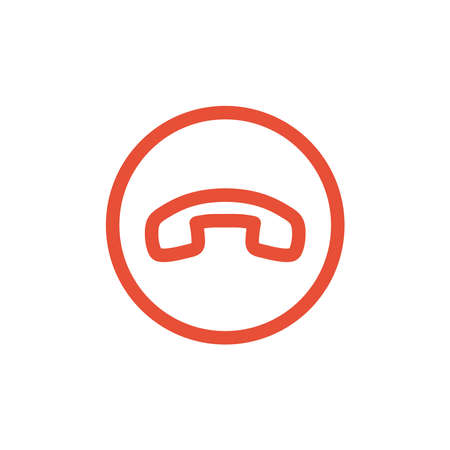 Red decline phone call button with white backgroundのイラスト素材