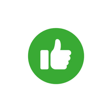 Green thumbs up icon with white background