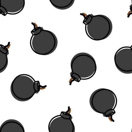 Seamless pattern with doodle bombsのイラスト素材