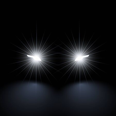 Car lights at nightのイラスト素材
