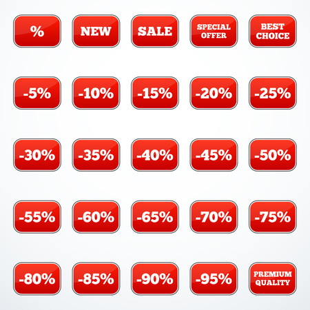 Set of discount labelsのイラスト素材