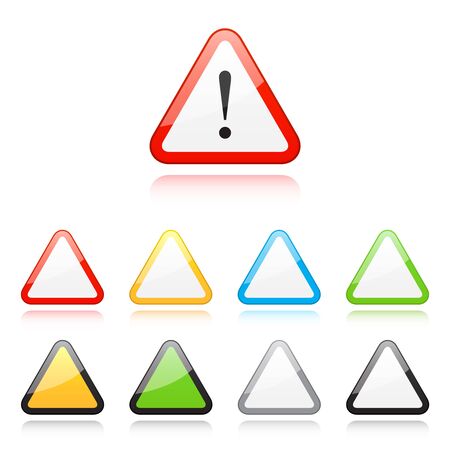 Set of triangle warning signsのイラスト素材
