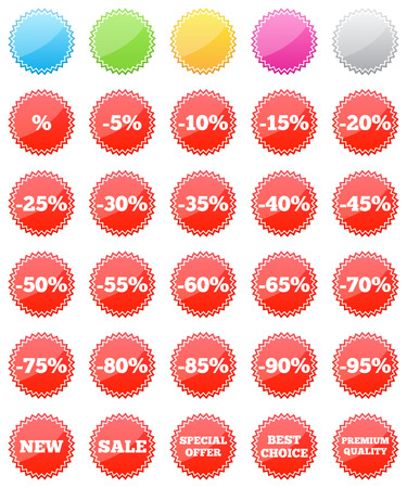Set of colored discount labels. Vector illustration.のイラスト素材