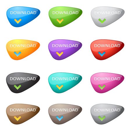 Set of download buttonsのイラスト素材