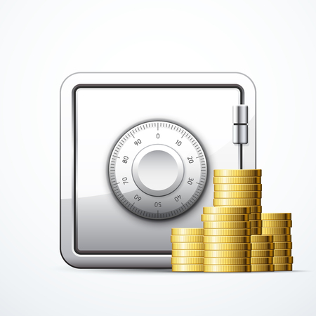 Safe and coins stackのイラスト素材