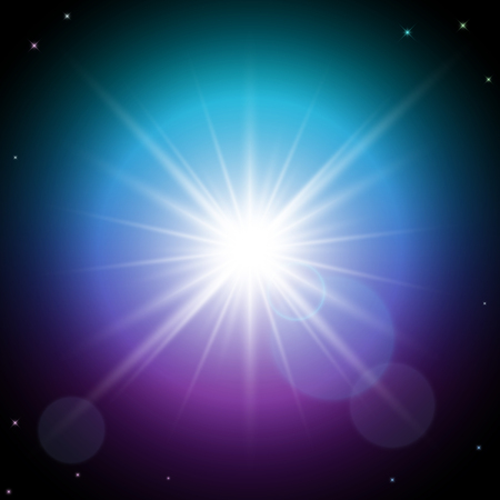 Shining star in spaceのイラスト素材