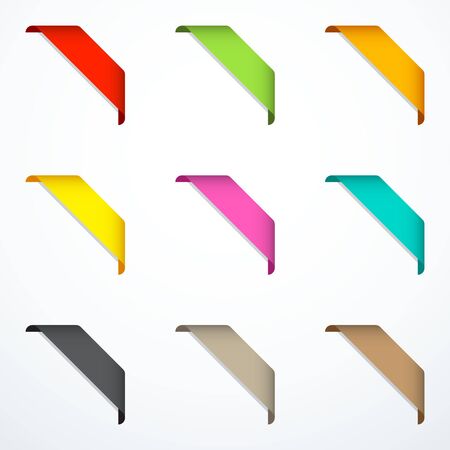 Set of corner ribbonsのイラスト素材