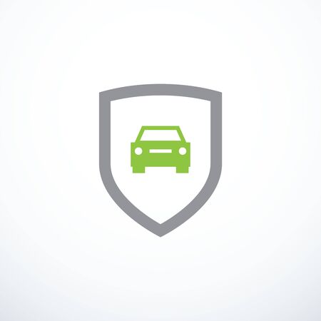 Shield with car icon. Car protection icon.のイラスト素材
