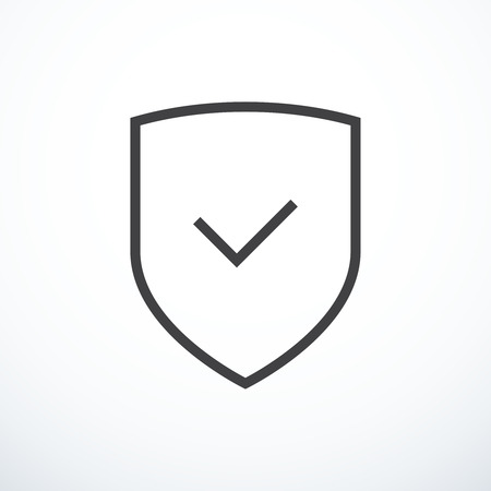 Shield and check mark icon. Shield and tick iconのイラスト素材