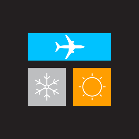 Vacation concept. From winter to summer.のイラスト素材