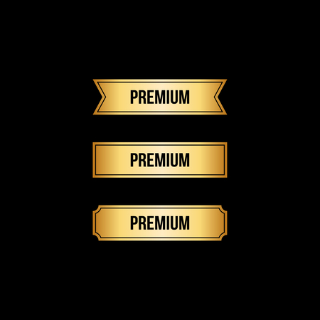 Set of gold premium labelsのイラスト素材