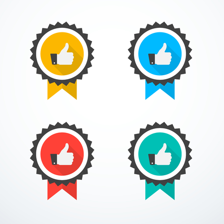 Set of award icons. Thumb up icons vector illustration.のイラスト素材