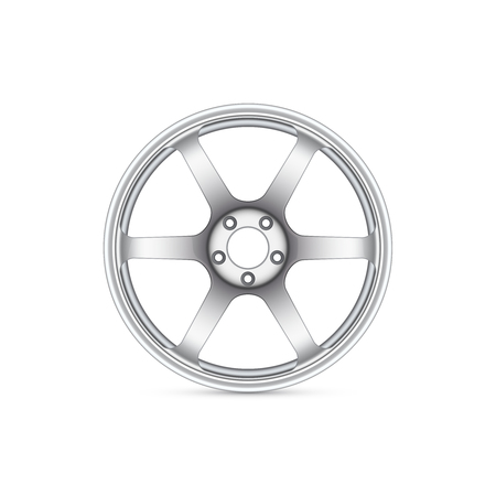 Vector realistic alloy wheel isolatedのイラスト素材