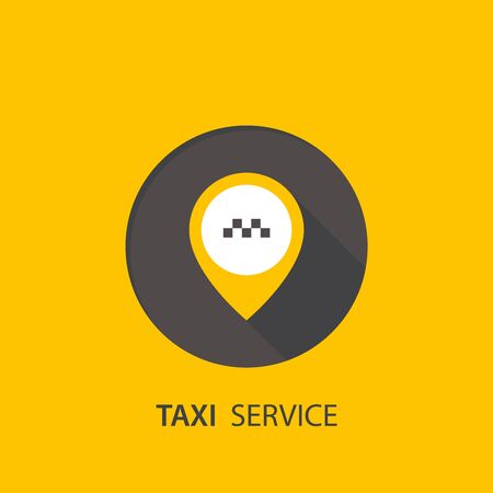 Vector taxi service concept. Map pointer with taxi symbolのイラスト素材