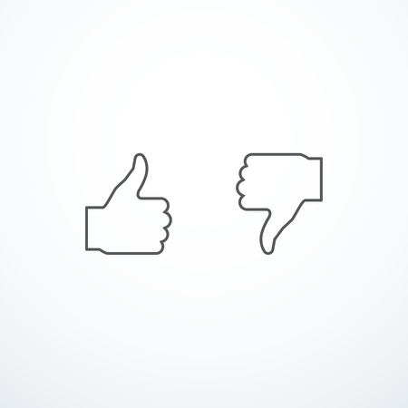 Like and dislake icons. Thumbs up and thumbs down icons.のイラスト素材