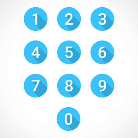 Set of 0-9 numbersのイラスト素材