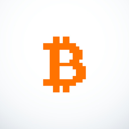 Pixel bitcoin icon Vector illustrationのイラスト素材