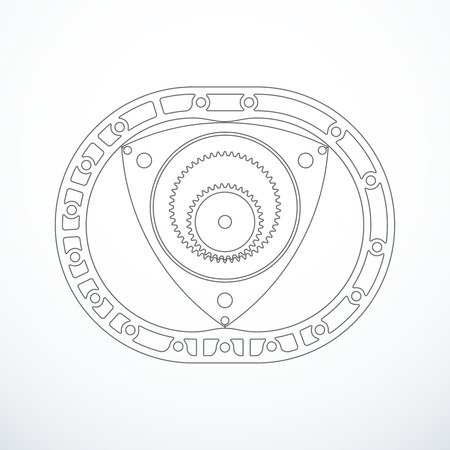 Rotary Wankel engine. Vector illustrationのイラスト素材