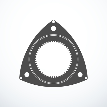 Rotor of rotary Wankel engine. Vector illustrationのイラスト素材