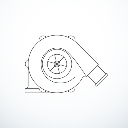 Vector turbocharger isolated. Turbocharger iconのイラスト素材