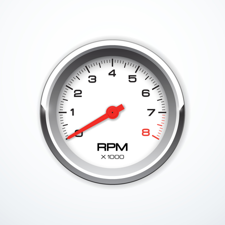 Realistic tachometer isolated on white background.のイラスト素材