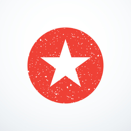 Vector grunge red star iconのイラスト素材