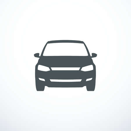 Vector car icon. Front viewのイラスト素材
