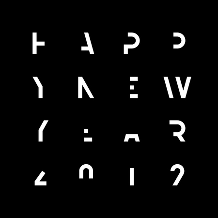 Abstract 2019 Happy New Year background. Disjointed sliced style vector illustration