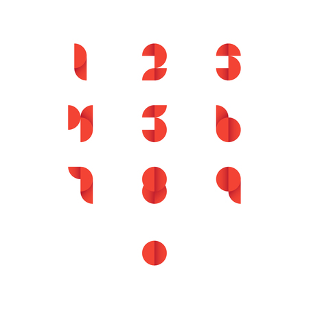 Set of 0-9 number icons. Vector illustrationのイラスト素材