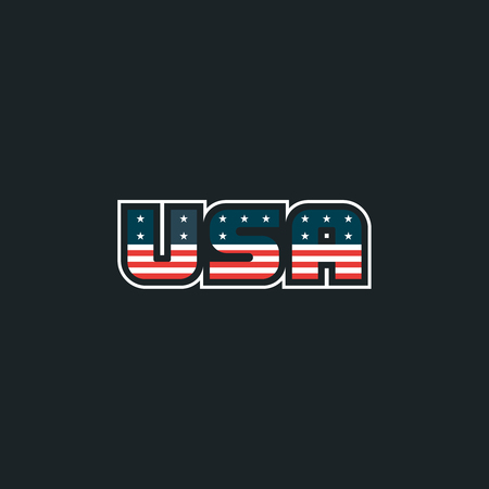 USA logo with USA flag elements. USA badge. Vector illustrationのイラスト素材