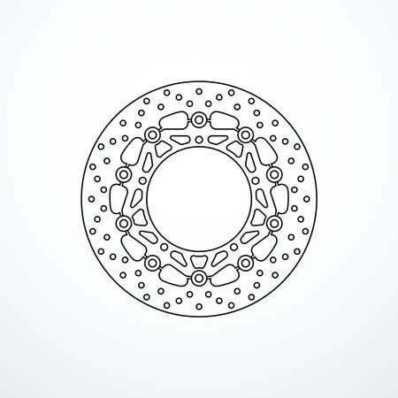 Motorcycle brake disc rotor icon. Vector illustrationのイラスト素材