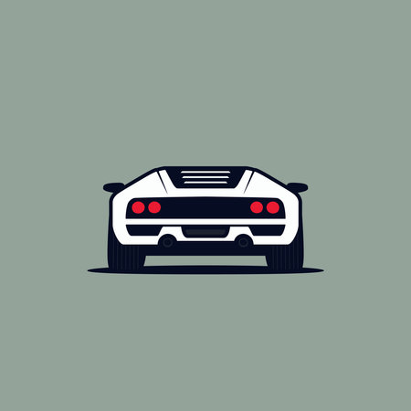 Sport car icon. Rear view. Vector illustrationのイラスト素材