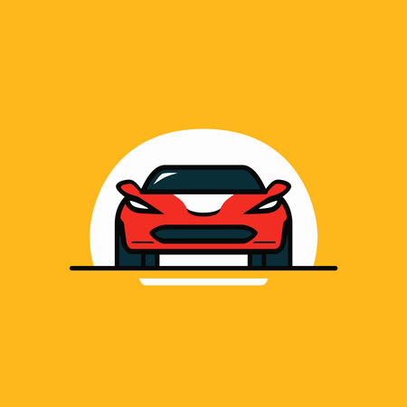 Sport car icon. Front view. Vector illustrationのイラスト素材