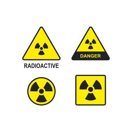 Radioactive sign set. Vector illustrationのイラスト素材