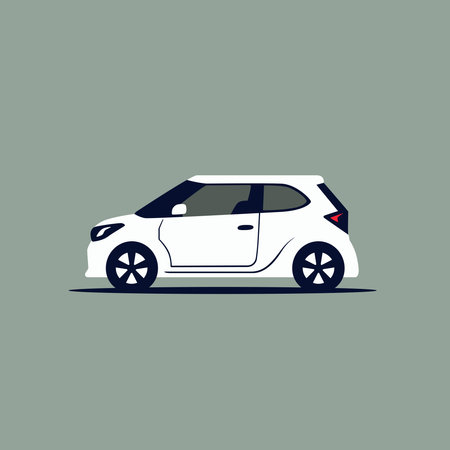 Compact city car icon. Side View. Vector illustrationのイラスト素材