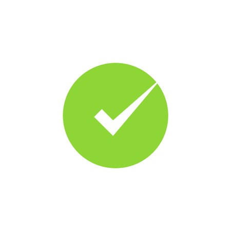 Green check mark icon. Vector illustrationのイラスト素材